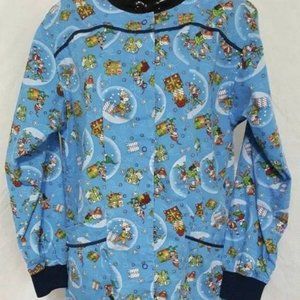 Mary Engelbreit Christmas Elves Scrub Jacket